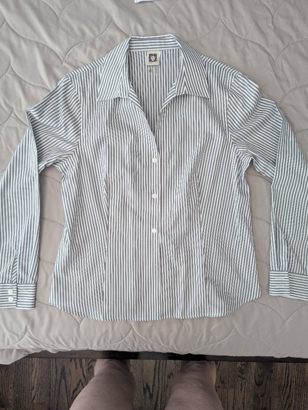 Anne Klein Pinstripe Blouse